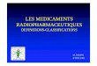 LES MEDICAMENTS RADIOPHARMACEUTIQUESdermatod1.free.fr/Mednucl/Radiopharmacie.pdf · 2006-04-24 · Les médicaments radiopharmaceutiques Double réglementation Loi du 8 décembre