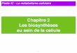Chapitre 2 Les biosynthèses au sein de la celluleekladata.com/YbZY71DtXSyVl5f2G24AlDnVYlo.pdf · 2016-05-13 · Le ﬂottement de la 3ème base : le wobble I : inosine, équivalent