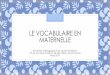 Le vocabulaire en maternelle - Académie d'Aix-Marseille · 2019-04-29 · Un outil pour conserver les acquis en vocabulaire, pourquoi? Il doit permettre la récapitulation, la mémorisation,