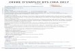 OFFRE D’EMPLOI BTS CIRA 2017 · 2018-01-12 · Offres emploi BTS CIRA VIZILLE 2017 Page 6 OFFRE D’EMPLOI BTS CIRA 2017 17/01/2017 Technicien BE INSTRUMENTATION H/F Description