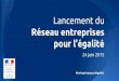 Lancement du Réseau entreprises pour l’égalitéfemmes.gouv.fr/wp-content/uploads/2015/06/lan... · CSP, niveau de salaire et secteur d’activité Écart de salaire femmes-hommes