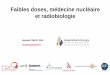 Faibles doses, médecine nucléaire et radiobiologie · Joubert et al. Int J Radiat Biol, 2008 Granzotto et al., IJROBP, 2016 Bodgi and Foray, IJRB, 2016 60 Cliniciens 23 CLCC ou
