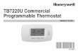 63-2626 - TB7220U Commercial Programmable Thermostat · 3 63-2626 FEATURES Ł Large, Clear Display with BacklightingŠcur rent temperature, set temperature and time are easy-to-read