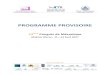PROGRAMME PROVISOIRE - CMM2017...Société Marocaine des Sciences Mécaniques (SMSM) Réseau Universitaire de Mécanique (RUMEC) PROGRAMME PROVISOIRE 13ème Congrès de Mécanique