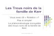 Les Trous noirs de la famille de Kerr©sentation_Les Trous...Trous noirs de Kerr-20/09/08, J. Fric 6 La classification de Petrov -1 Classer les types d'espace temps vides en RG Un