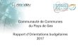 Communauté de Communes du Pays de Gex...L’article107 de la loi n°2015-991 du 7 août 2015 portant nouvelle organisation territoriale de ... PLF 2017 et LF 2016, les principales