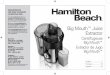 Hamilton Beach Big Mouth Juice Extractor (67600) - Use & Careminutes to resume normal operation. w Cut or Crush Hazard. Extra-wide feed chute. Do not place hands or fingers down feed