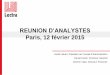 Réunion d’information du 29 octobre 2009 - Lectra · 2015-02-12 · REUNION D’ANALYSTES Paris, 12 février 2015 André Harari, Président du Conseil d’Administration Daniel