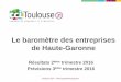 Le baromètre des entreprises de Haute-Garonne...Marges et Trésorerie : indicateurs bien orientés pour les entreprises de plus de 50 salariés, en décrochage pour les petites TPE