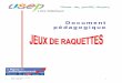 DOC BADM.-TT-JX RAQG · USEP /Q / doc péda jeux raquettes PC/VP - 03/09/2007 3 Loire -At lantique Sommaire P a g e s Badminton 5 Tennis de Table 1 9 Jeux de Raquettes