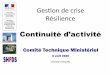 Gestion de crise Résilience · 2020-04-08 · 03/04/2020 Réunion PCA – SDSIE 23 mai 2014 2 Références générales Circulaire DGAFP en réponse pandémie grippale du 26/08/2009