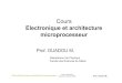 Electronique et architecture microprocesseur · Les circuits logiques 2 états d’équilibre = 2 niveaux de tension ou courant. Les circuits logiques sont des dispositifs qui exécutent