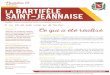 LA BARTIFÈLE - Saint-Jean-de-Bournay · LE MAG INFO DES ST JEANNAISES & ST JEANNAIS Bartifèle : Personne qui veut tout savoir sur tout (patois dauphinois) ... 7JmlMi : thé dansant