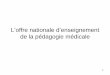 Loffre nationale d enseignement de la pédagogie médicale · Matériel-Méthodes Étude des 12 DU de pédagogie médicale en France prospectif, sur l’année 2011/2012 recherche