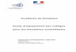 Académie de Bordeaux Guide d équipement des collèges pour les … · 2017-07-27 · Ce guide constitue une recommandation d’équipement pour tous les collèges en vue de la mise