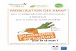 MOBILISATION DES AMAP...Au sommaire de ce dossier : Appel à Mobilisation des AMAP, (version française et anglaise), le 15/10/2015 Article ‘Changeons l’agriulture pas le limat:
