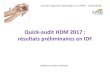 Quick-audit HDM 2017 : résultats préliminaires · Observance de l’HDM (qq soit le statut infectieux du patient) Opportunités d’HDM Nb d’opportunités évaluées Friction