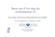 Deux cas d’inv-dup du chromosome 15 - eACLF€¦ · Inv dup(15) : clinique N.Bahi-Buisson and al, Archives de pédiatrie, fév 2005 • 1/30.000, sex ratio 1 • Retard de dvpt