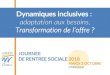 Dynamiques inclusives : adaptation aux besoins ......Journée de rentrée sociale 2018MARDI 2 OCTOBRE 2018 En France : la fin des problèmes conjoncturels, pas des problèmes structurels