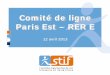 Comité de ligne Paris Est – RER E - AMUTC · 7,0% 7 Emplacement du titre du DOC 01/09/073,0% La ponctualité contractuelle L’indicateur de ponctualité La cause matériel roulant