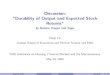 Discussion: Durability of Output and Expected Stock Returns 16.05.2009 آ  Empirical Facts Time series