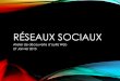 RÉSEAUX SOCIAUXpro-tourismeloiret.com/wp-content/uploads/2017/10... · •Les réseaux sociaux: Des outils qui vont mettre en contact (virtuel) des personnes réelles en les incitant