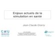 PL09 - Enjeux actuels de la simulation en santé · 2019. 12. 11. · La Simulation : définition •Le terme « simulation en santé » correspond à l’utilisation d’un matériel