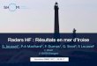 Radars HF : Résultats en mer d’Iroise...HISTORIQUE DES ÉTUDES UTILISANT LES DONNÉES DE RADAR HF EN MER D’IROISE 30.06.17 12 Thèse de V. Cochin 2006 : qualification de la donnée