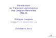 Introduction au Traitement Automatique des Langues ...felipe/IFT6010-Hiver2016/Transp/intro.pdf · felipe@ 4/58 Traitement Automatique des Langues Naturelles (TALN) ... Person: FIND