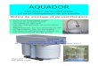 AQUADOR Installation & maintenance · L'eau du réseau pénètre dans le réservoir tampon (R) par le flexible (1) et ressort par le flexible (2). Le contenu de (R) se renouvelle