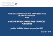 Avis sur le Projet de loi de finances et de financement de la sécurité sociale … · 2020. 5. 12. · 2 octobre 2019 PROJET DE LOI DE FINANCES ET DE FINANCEMENT DE LA SÉCURITÉ