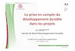 La prise en compte du développement durable dans les projets · 2010. 12. 21. · Définition du CBDD ® Le Carnet de Bord Développement Durable : cadre de référence sous forme