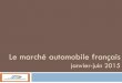 Le marché automobile français · juin 2015 Groupes (VUL) juin 2015 variation en % PSA Peugeot Citroën Peugeot Citroën DS 11 648 5 986 5 622 40 + 5,2 + 12,7 - 1,6 - 11,1 Groupe