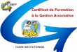 Certificat de Formation à la Gestion Associative · 2020. 1. 24. · Certificat de Formation à la Gestion Associative . SOMMAIRE 1- Le projet associatif Les hiffes de l’ESS 