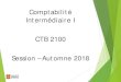 Comptabilité Intermédiaire I CTB-2100€¦ · La profession comptable au Canada La normalisation Les fondements conceptuels Rappel des notions de base en comptabilité financière