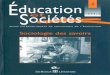 Site de l'Institut Fran£§ais de l'Education - Sociologie des 2012. 1. 27.¢  Sociologie des savoirs Editorial