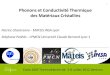 1 Phonons et Conductivité Thermique des Matériaux Cristallinsgdr-thermoelectricite.cnrs.fr/ecole2012/ermit2012... · Modes de vibration Dans lespae réiproque ... Exemple : chaine