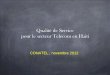 Qualité de Service pour le secteur Telecom en Haiti · 2) PLAN D’ACTIONS 2012-2013) Introduction ... 2 RESEAUX TV NUMERIQUE 300 RADIOS FM 80 STATIONS TV (VHF-UHF) MOBILE BANKING