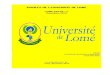 ANNALES DE L'UNIVERSITE DE LOME · 2020. 2. 28. · principales langues d’enseignement et de recherche utilisées à l’Université de Lomé, à savoir le français, l’anglais,
