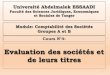 Université Abdelmalek ESSAADI196.200.154.210/fsjest/cours/S4-CSA-Evaluation des ste et... · 2020. 3. 17. · Université Abdelmalek ESSAADI Faculté des Sciences Juridiques, Economiques