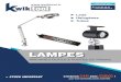 LAMPES - KwiktoolLL-F101 LL-F102 - Rotation à 320 Gauche / Droite - Rotation à 180 Haut / Bas UNIQUEMENT sur le modèle LL-F102 LL-F101 LL-F102 En option : Accessoires de fixation