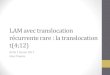 LAM avec translocation récurrente rare : la translocation t(4;12) · 2017. 2. 27. · LAM avec translocation t(4;12)(q12;p13) •Conséquences fonctionnelles : • Expression d’un
