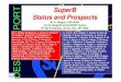 SuperB Status and Prospects · 2008. 10. 29. · SuperB design challenges Beam beam high tune shift strong-strong simulations for large crossing angle effect of tolerances and component