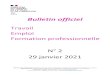 Bulletin officiel Travail - Emploi - Formation professionnelle n° · PDF file 2021. 1. 28. · bulletin officiel. travail emploi formation professionnelle . n° 2 . 29 janvier 2021