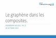 Le graphène dans les composites....2015/10/11  · Production, recherche et vente de graphène et de composites à base de graphène. Compagnie de type startup Équipe de production