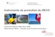 Instruments de promotion du SECO · DEFR/SECO/DSRE/dnv Innotour • Objectif: • Encouragement de l'innovation, de la coopération et la professionnalisationdans le domaine du tourisme