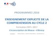 PROGRAMMES 2016 ENSEIGNEMENT EXPLICITE DE LA ...ien-meaux- ... PROGRAMMES 2016 ENSEIGNEMENT EXPLICITE