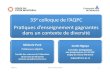 AQPC Mel & Jus 2013...33ecolloquedel’AQPC Praques#d’enseignementgagnantes# dans#un#contexte#de#diversité# Mélanie(Paré((Professeureadjointe Faculté(des(sciences(de(l'éduca5on(Université(de(Montréal(