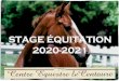 STAGE ÉQUITATION 2020-2021 - Le Centaure* Stage avec Cavalier « PRO », Lou ou Alain FAVEDE, par petit groupe de 4-5 maximum sur cavalerie adaptée L’hébergement se fait soit