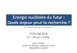 Energie nucléaire du futur : Quels enjeux pour la recherche · 2018. 6. 15. · ECOCLIM 2018 11 - 14 juin ; Orsay Xavier Doligez Institut de Physique Nul ai e d’O sa Ç doligez@ipno.in2p3.fr